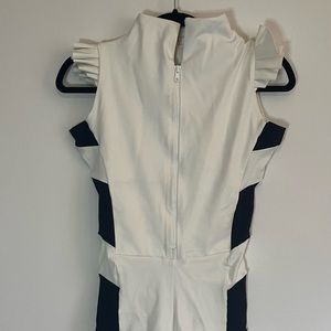 PORT DE BRAS RUFFLE BIKER UNITARD CHANTILLY / BLACK